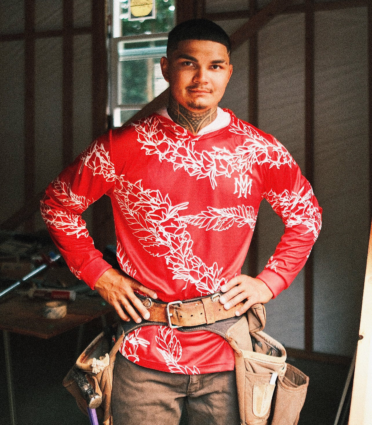 Lei Work Shirt - Red